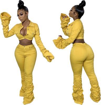 China New Style TP-54502 Wholesale Fashion Breathable Women's 2 Piece Set Teams Stacked Two Piece Set Pants Clothing for sale