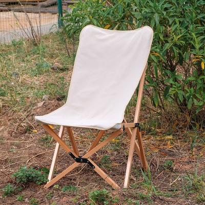 China Contemporary easy foldable outdoor camping portable camping chair wooden chair furniture wood grain beach chair for sale