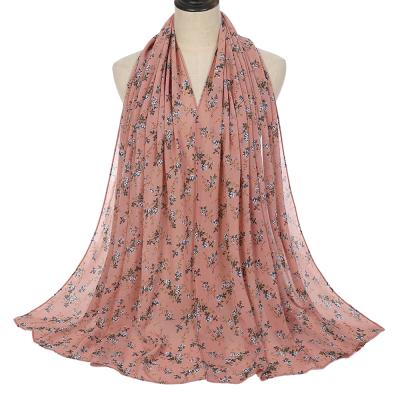 China Cotton Hijab Chiffon Hijab Shawl Tank Tops Floral Printing Muslim Casual Elegant Soft Cotton JYW152 for sale