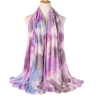 China New Wholesale Cotton Cotton Tie Dye Style Hijabs Modal Soft Comfortable Muslim Chiffon Hijab JYW126 for sale