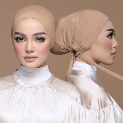 China Wholesale Adjustable Soft Modal Elastic Headscarf Cotton Solid Color Muslim Hijab Scarf Hijabs JYW10 for sale