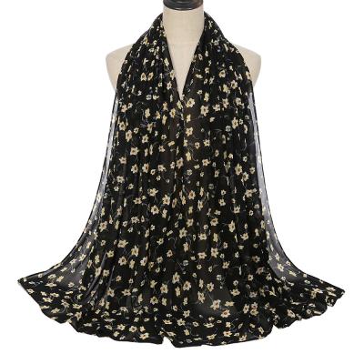 China Head Scarf JYW44 Muticolor Chiffon Print Chiffon Loungewear Chiffon Elegant Hijab Women Head Scarf for sale