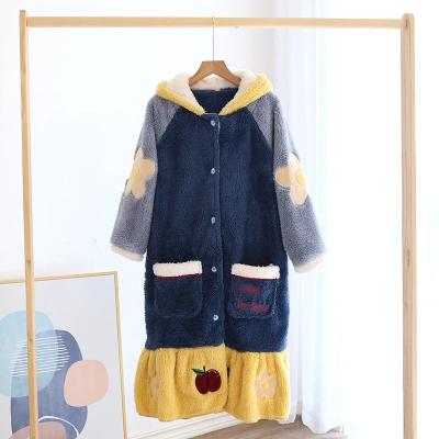 China Winter QUICK DRY JMQ004 QUICK DRY thicken casual women's hoodie cover plush homewear sleepwear bathrobe color for sale