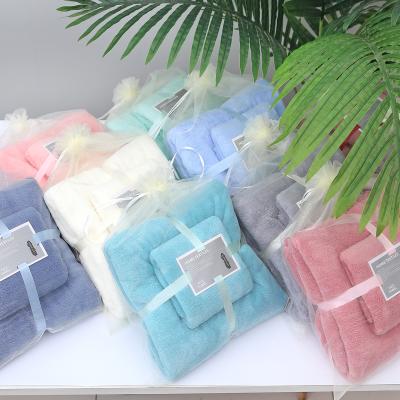 China JKZ8901 Solid Color Large Viable Viable Coral Fleece Bath Towel Microfiber Home Casual Quick Dry Towels for sale