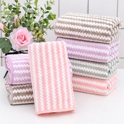 China Viable Wholesale Solid Color JKZ8896 Viable Thicken Daily Life Microfiber Towel Towels Home Bath 100% Cotton for sale