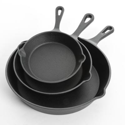 China Sustainable Pre-Seasoned 3 Pcs Cast Iron Skillet Set Home Skillet for sale