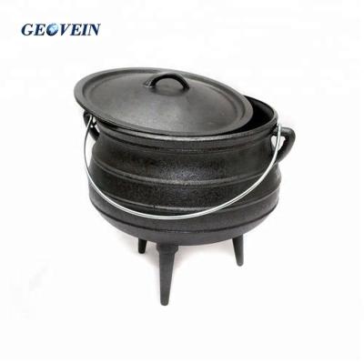 China Sustainable African Biltong 0.8L - 13.5L Three Legs Cast Iron Cauldron for sale