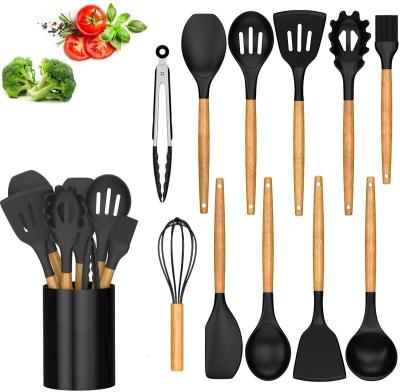 China Best Viable Kitchen Cookware 11pcs Nonstick Heat Resistant Silicone Cooking Utensils Set for sale