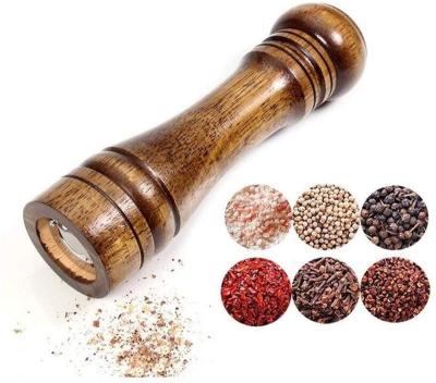 China Stocked Hot Selling Premium Quality Wooden Manual Grinder Set Acacia Wood Salt and Pepper Grinder 8