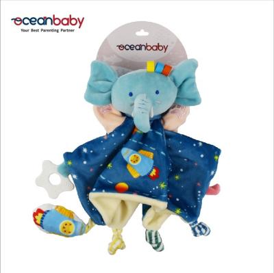 China No Fluorescent / Soothe Baby Animal Security Blanket / Soft, Skin-Friendly Polyester Teething Elephant for sale