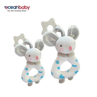 China Gently Soothe Baby Soft Mouse Rattle Hanging Toy for sale