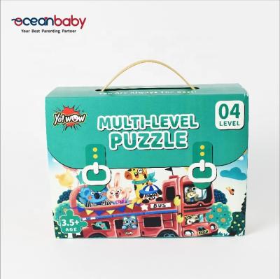 China Jigsaw Suitcase Design Suitcase Design UV Coating Custom Puzzle for sale