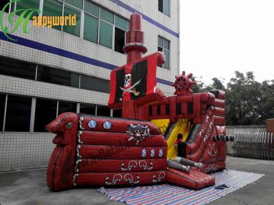 China CE / UI Blower Red Inflatable Bouncy Castles With Slides For Hire for sale