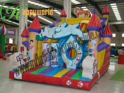 China Backyard Aladdin Castle Inflatable Bouncy Slide , Inflatable Castle Slide for sale