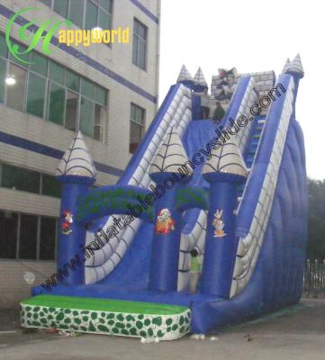 China Commercial Grade 0.55mm Blue Scream Inflatable Bouncy Slide UL / CE for sale