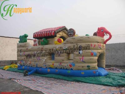 China Exciting  Inflatable Bouncy Slide / Bounce House With slides For Rent for sale