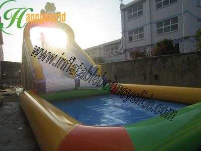 China Promotion Colourful Commercial Outdoor Inflatable Water Slide For Pools UL / CE for sale