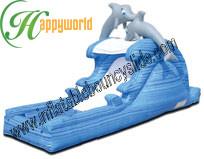 China Dolphin Outdoor Inflatable Water Slides With CE / UL Blower For Playground for sale