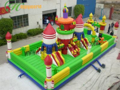 중국 inflatable Fun City의 행복한 도약 쾌활한 성곽 공원 고용 정원 공주 판매용