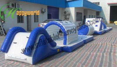 China 0.9mm PVC Inflatable Water Games Play On Water , Backyard Inflatable Water Slide Combo for sale