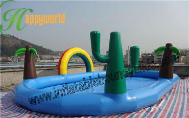 China Portable Happy Island Big Deep Inflatable Water Pool For Adults And Children for sale