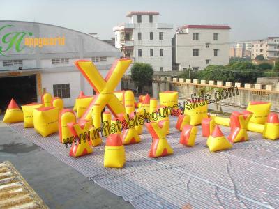 China Durable Yellow And Red Inflatable Paintball Bunkers For Outdoor Sports for sale