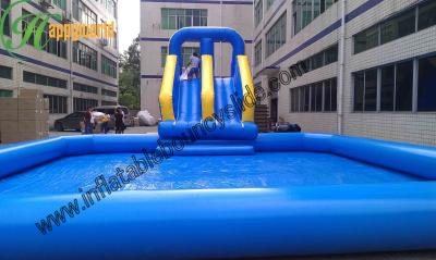 China Giant Commercial Outdoor Inflatable Water Slide With A Pool For Ocean Water Parks for sale