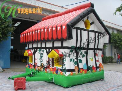 China Inflatable Sweet Red House Bouncy Castle , Child Jumping Castle Rent Colorful for sale