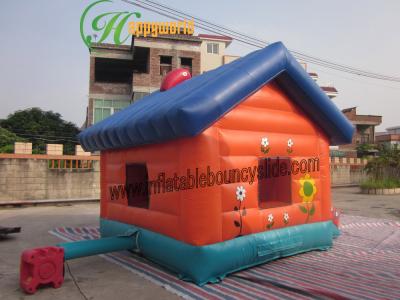 China Water-proof  Parks Flower Sweety Inflatable Bouncy Castle Orange And Blue for sale