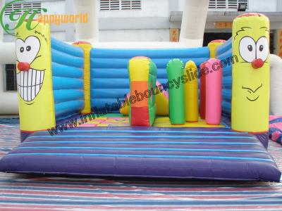 China Colorful  Kids Clown Inflatable Bouncy Castle Attractive For Futdoor Entertainment for sale