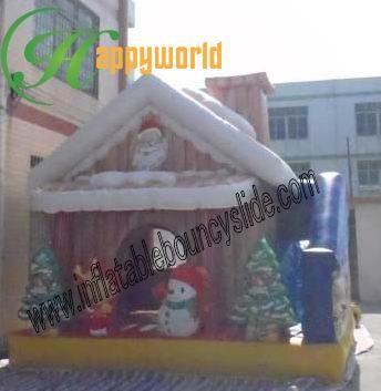 China Children Christmas Theme Giant Bouncy Castle With Gift Durable for sale