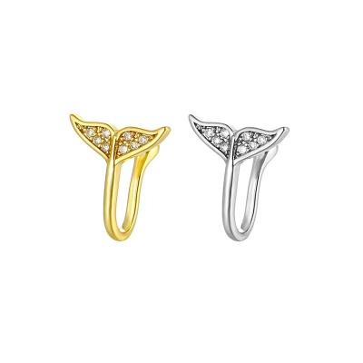 China Durable U Clip Micro Zircon Mermaid Tail Inlaid Nose Rings Nose Rings No Piercing Jewelry For Women for sale