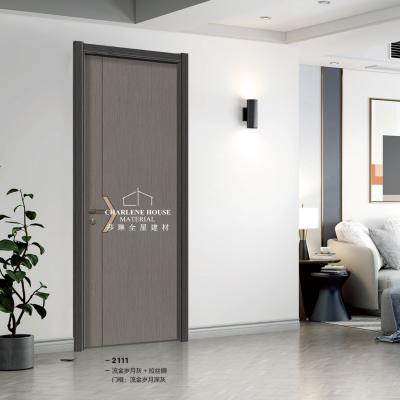 China Crystal Paint Free Sound Proof Modern Interior Bedroom Carbon Wood Door for sale