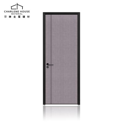 China Modern Fashion Simple Design Soundproof Interior Aluminum Wooden Door for sale