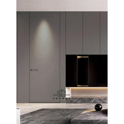 China Modern Aluminum Jamb Invisible Frameless Concealed Door for sale