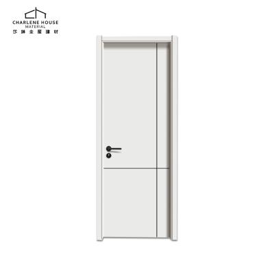 China Modern Style Complete Unfinished Solid Oak Wood Interior Door With Aluminum Strips for sale