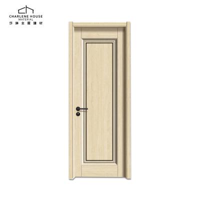 China New Modern COMPLETE Paint Free Solid Oak Wood Paneled Door With Aluminum Strips for sale