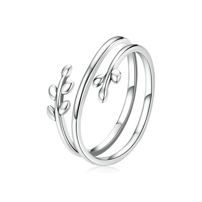 China TRENDY Custom Delicate White Gold Foil Spiral Plated Ring 925 Sterling Silver Women Triple Layers Jewelry for sale