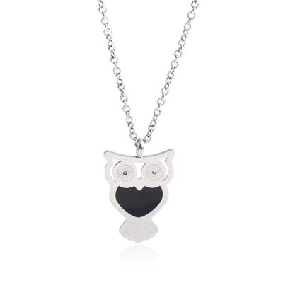 China Casual / Sporty Black Stainless Steel Women Pendant Custom Bird Owl Necklace for sale