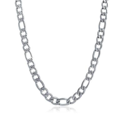 China Cuban Hop Jewelry Stainless Steel Design 3mm Amazone Silver Color Mens Figaro Chain for sale