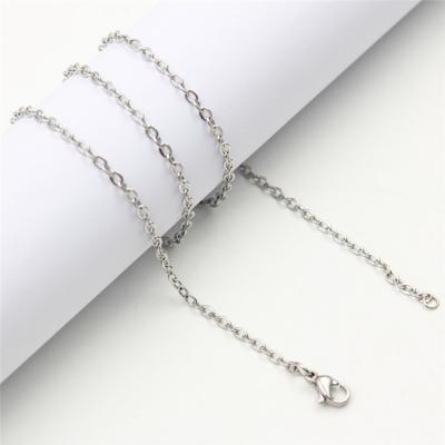 China Flat O Chain 1.5mm Width Stainless Steel Sturdy Silver Jewelry Cable O Flat Chain Necklace for sale