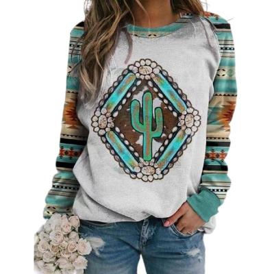 China 2021 Anti Shrink Fashion Printing Polyester Crewneck Sweatshirt Popular Women for sale