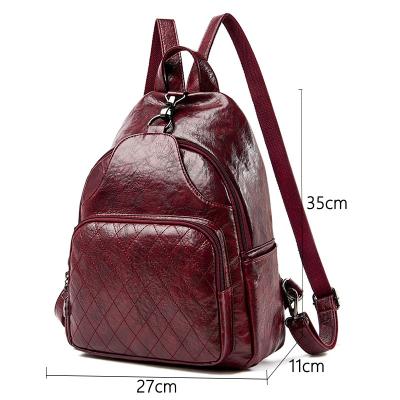 China With USB PU Women Leather Backpacks Vintage High Quality Female Backpack For Girls School Bag Travel Bagpack Ladies Bag Rucksack for sale