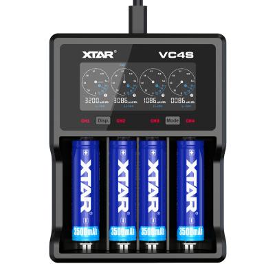 China New XTAR 4 Slot VA LCD Display with Micro-USB Input XTAR 2019 New VC4S 4 Bay Charger with Max 3A for Single Slot for sale