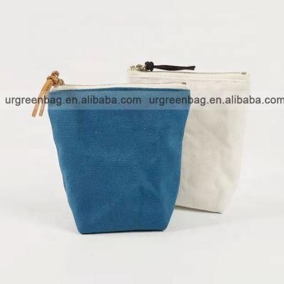 China Eco Friendly 100% Natural Cotton Customized Mini Canvas Zipper Bag Empty Clutch Pouch for sale