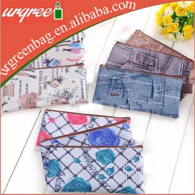 China High Quality Printed Watercolor Cotton Canvas Clutch Bag Wholesale Eco-Friendly 100% Natural Natural Floral Oversized Clutch Purse for sale