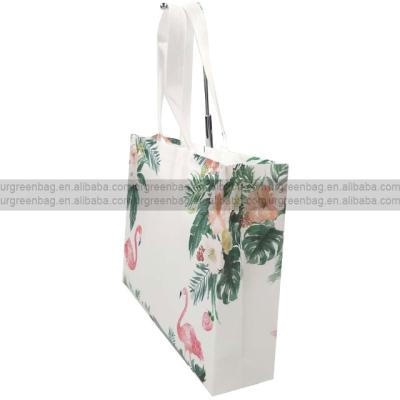 China Custom Made 100% Eco-friendly Natural Cotton Non-woven Flamingo High End Clothing Shoes Tote Bag for sale