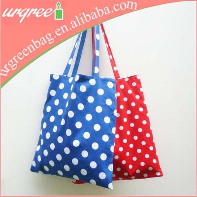 China Eco-Friendly 100% Natural Cotton Polka Dot Painting Colorful 100% Cotton Handbag for Lady for sale