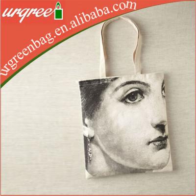 China Eco-Friendly 100% Natural Cotton Digital Printing Female Natural Cotton Tote Bag With Fabulous Painting for sale