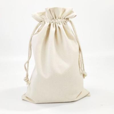 China Custom Eco Friendly 100% Natural Cotton Flower Shape Storage Cotton Canvas Drawstring Bag for sale